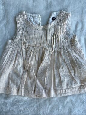 GAP Cream Pleated Sleeveless Top for Girls